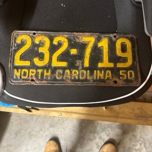 1950 North Carolina License Plate-#232-719